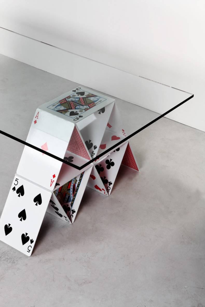 Unique House of Cards Table by Mauricio Arruda