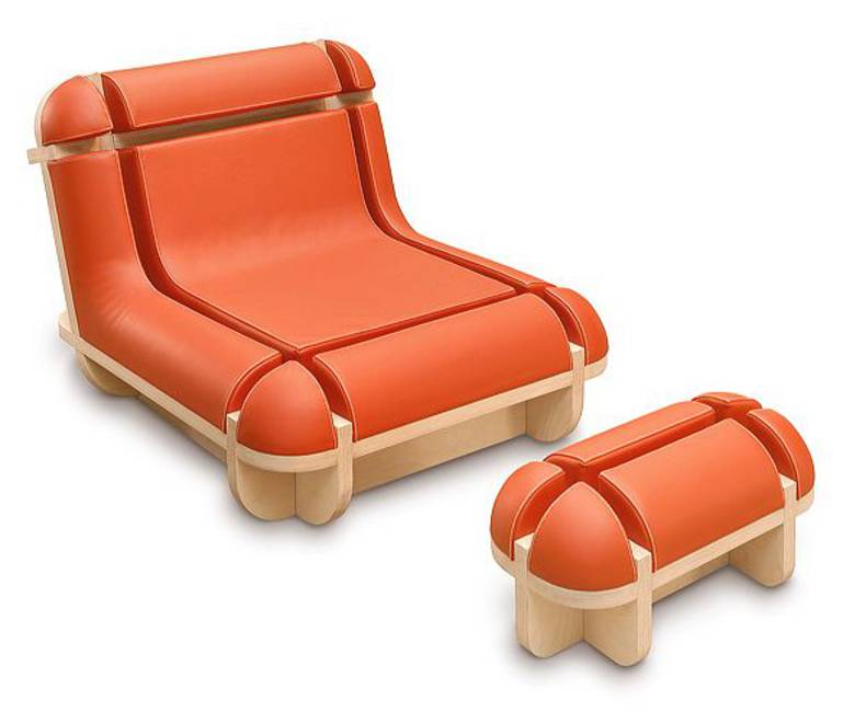 Quand Jim Se Relaxe Leather Chair by Matali Crasset