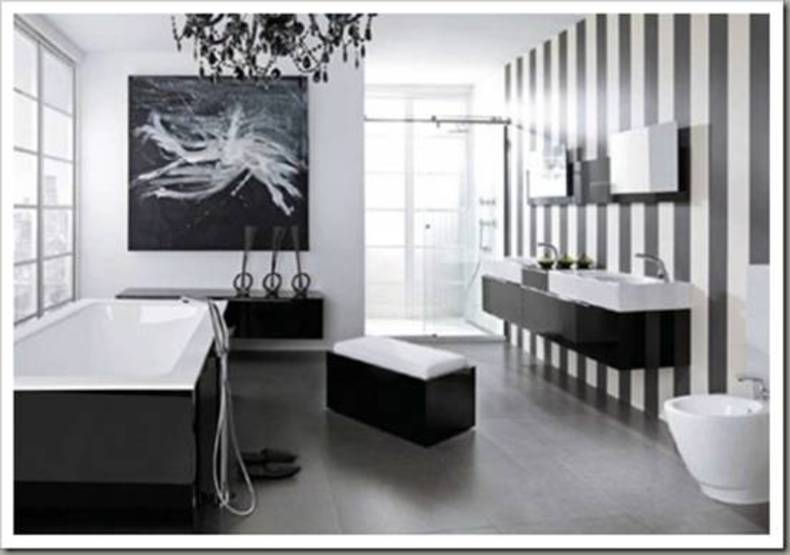 Contemporary Black and White Bathroom Design
