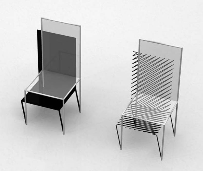 The &ldquo;Purposefulness of Shadow&rdquo; Chair by ClarkeHopkinsClarke Architects: The Chair with 3D Shadow