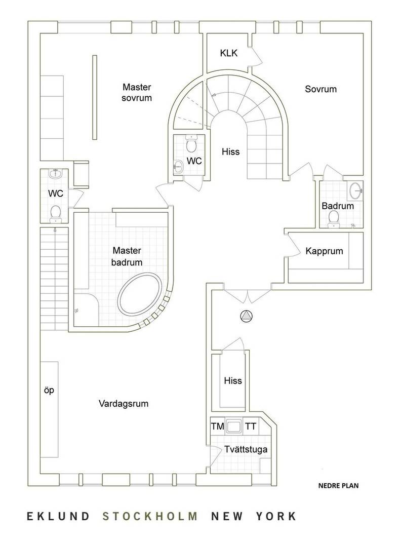 Luxury Duplex Penthouse Apartment Interior in Stockholm, Sweden