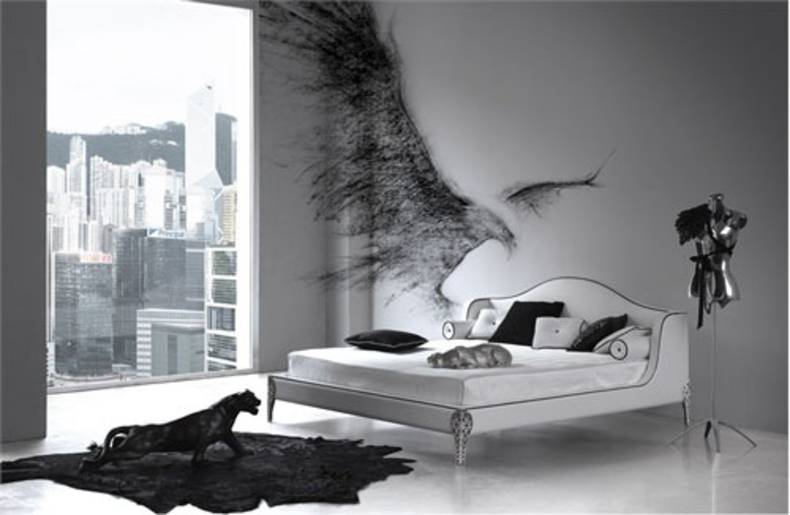 Sophisticated Black and White Bedroom Interior Design