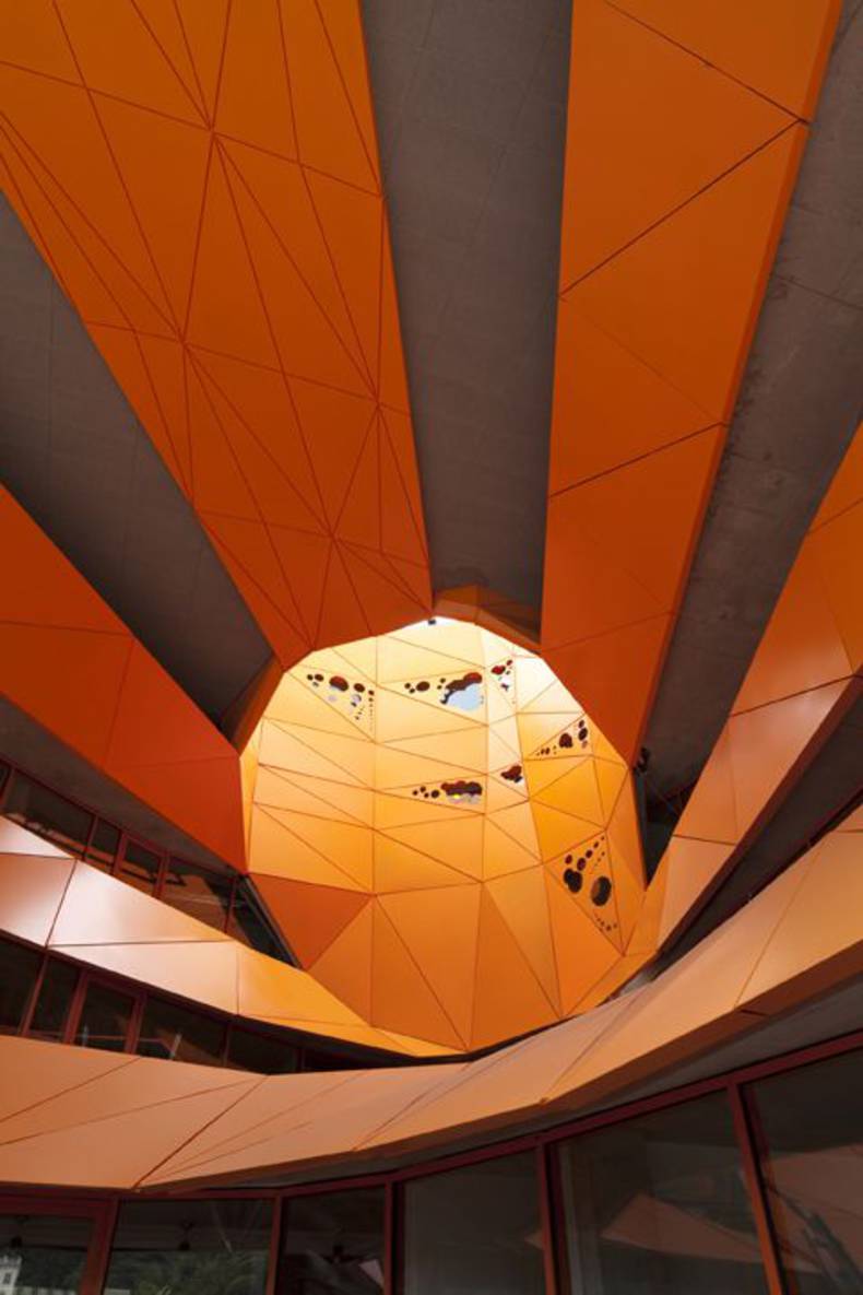 Orthogonal Orange Cube by Jakob + Macfarlane Architects