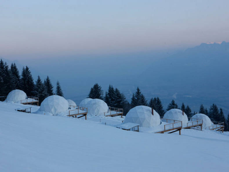 The WhitePod Alpine Ski Resort in the Swiss Alps