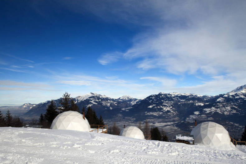 The WhitePod Alpine Ski Resort in the Swiss Alps