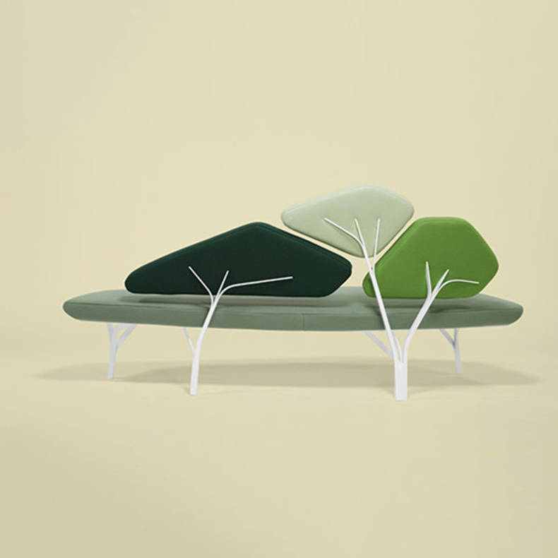Borghese Sofa Shaped Stone Pine Tree by Noé Duchaufour Lawrance