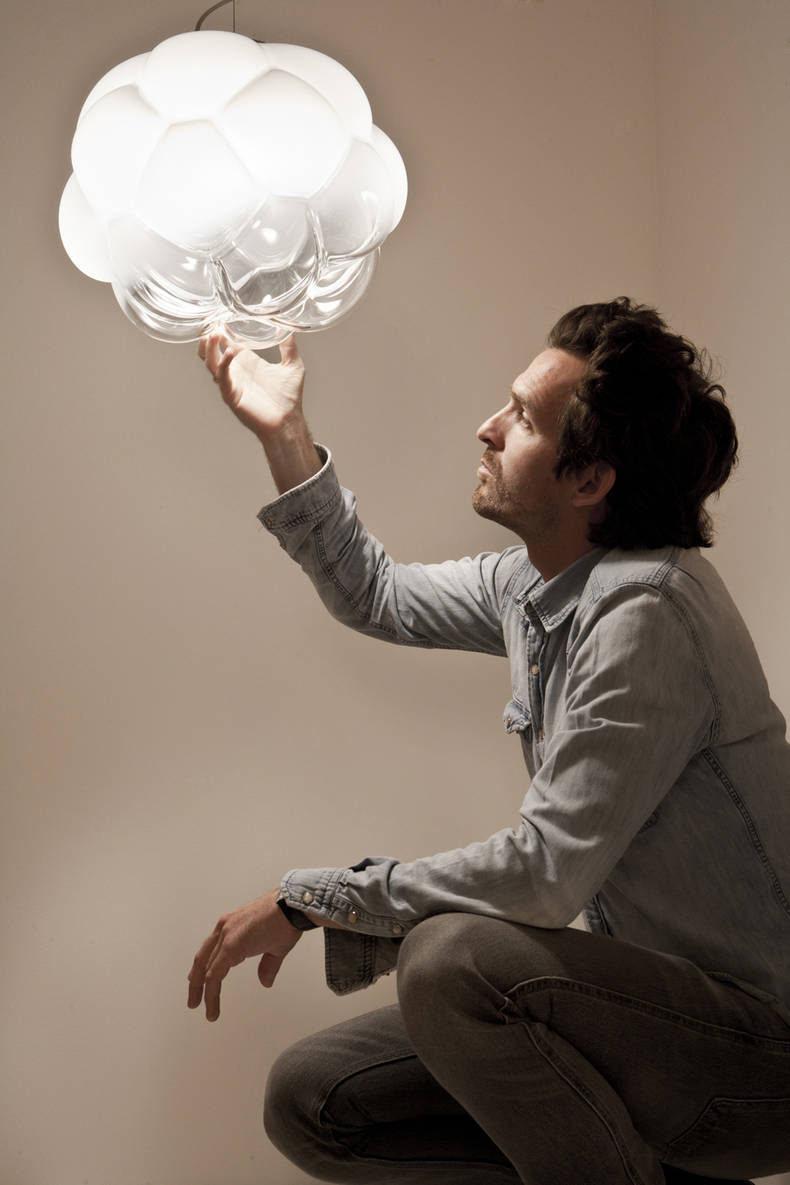 Cloudy Lamp of Gradient Glass by Mathieu Lehanneur